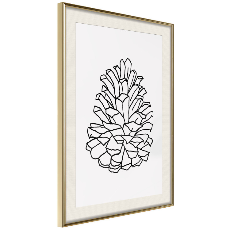 Wall Poster Open Cone - black line art of a cone on a solid gray background 130812 additionalImage 3
