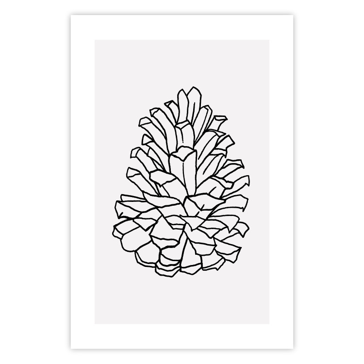 Wall Poster Open Cone - black line art of a cone on a solid gray background 130812 additionalImage 19