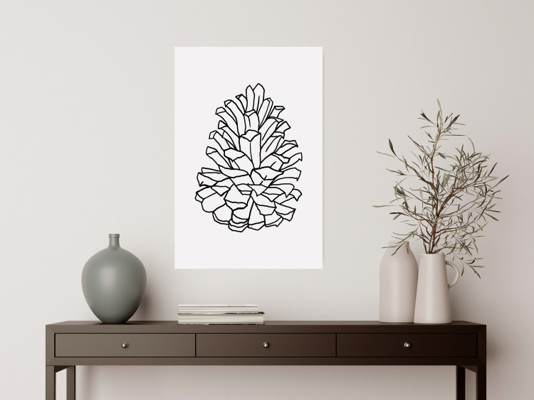 Wall Poster Open Cone - black line art of a cone on a solid gray background 130812 additionalImage 4