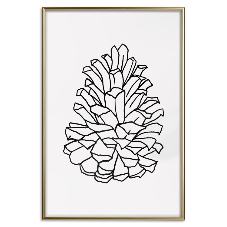 Wall Poster Open Cone - black line art of a cone on a solid gray background 130812 additionalImage 17