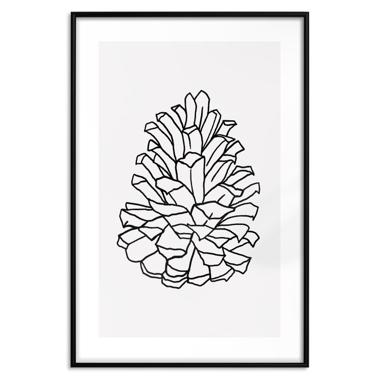 Wall Poster Open Cone - black line art of a cone on a solid gray background 130812 additionalImage 15