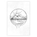 Poster Mountain Sketch - black and white mountain landscape on a solid white background 131912