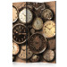Room Divider Old Clocks (3-piece) - numbers and hands on retro dials 132812