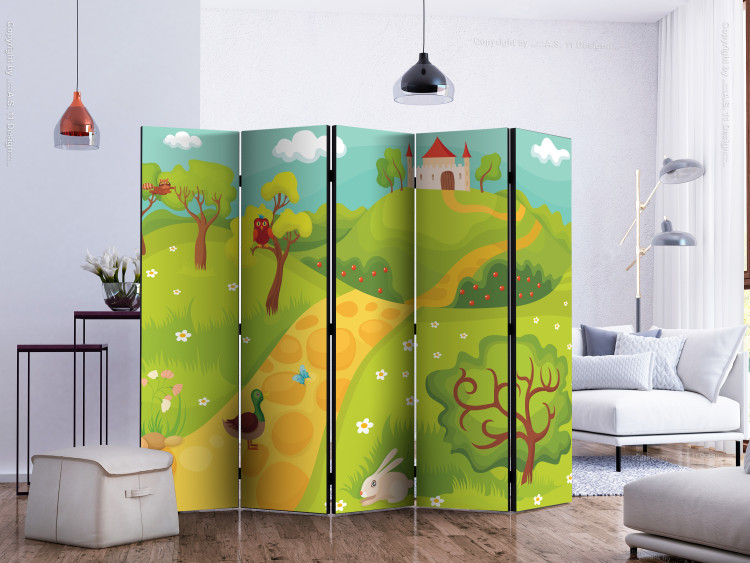 Room Separator Path to the Magical Castle II (5-piece) - cheerful colorful landscape 133012 additionalImage 2