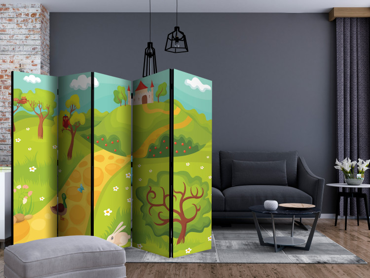 Room Separator Path to the Magical Castle II (5-piece) - cheerful colorful landscape 133012 additionalImage 4