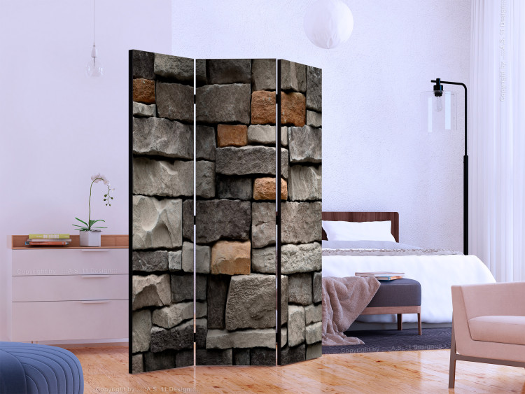 Room Separator Stone Fortress (3-piece) - simple composition with wall texture 133512 additionalImage 2