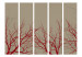 Room Divider Red-Hot Branches II - pattern of a tree in red color on a beige background 134012 additionalThumb 3