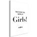 Canvas Who rules the world? Girls! - black and white graphic and inscription 134212 additionalThumb 2