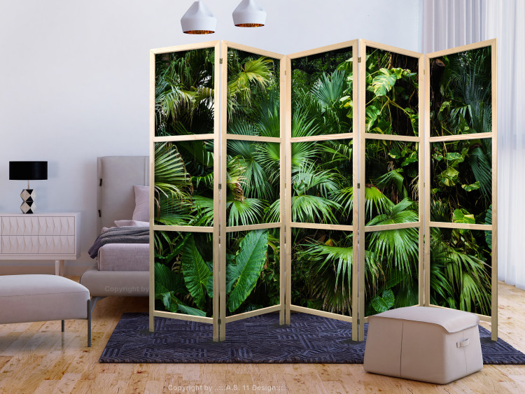 Room Separator Sunny Jungle II (5-piece) - green leaves of wild plants 134312 additionalImage 8