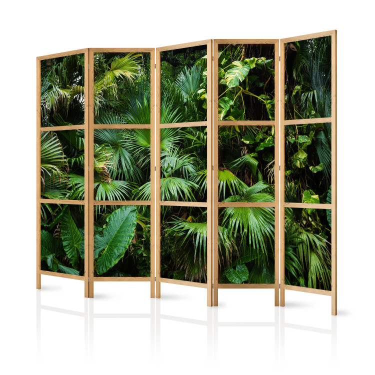 Room Separator Sunny Jungle II (5-piece) - green leaves of wild plants 134312 additionalImage 5