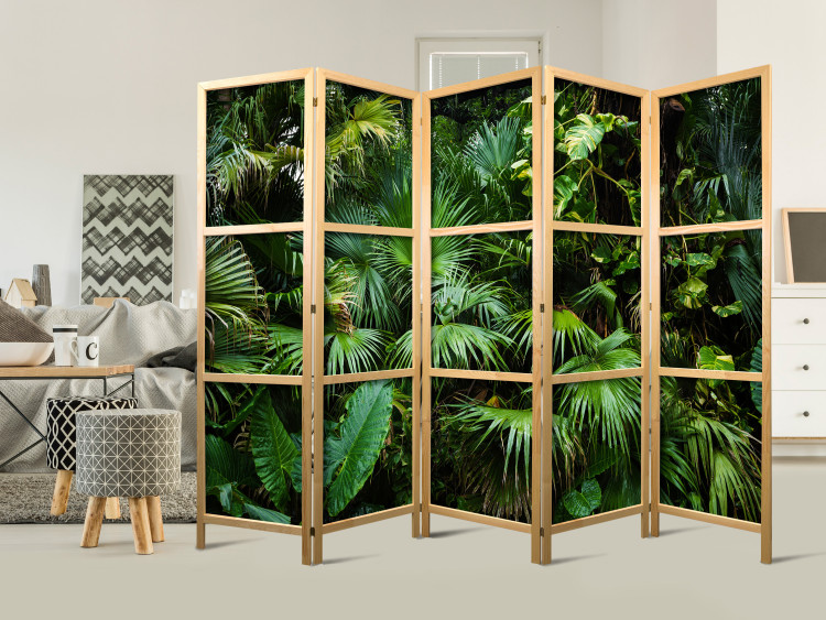 Room Separator Sunny Jungle II (5-piece) - green leaves of wild plants 134312 additionalImage 6