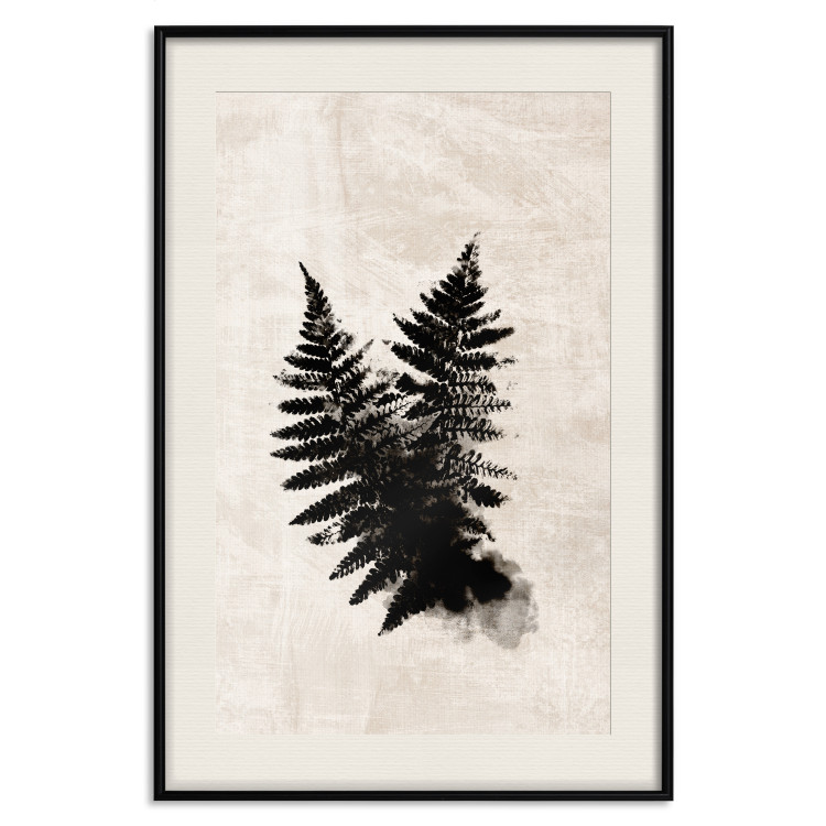 Poster Fern Trace - dark plant composition on a beige textured background 134512 additionalImage 23