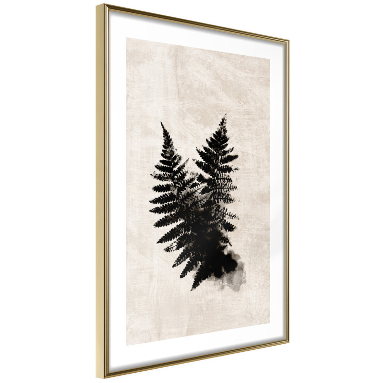 Poster Fern Trace - dark plant composition on a beige textured background 134512 additionalImage 7