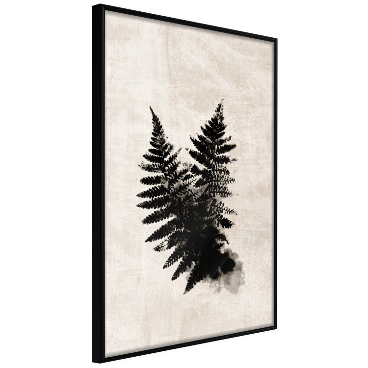 Poster Fern Trace - dark plant composition on a beige textured background 134512 additionalImage 13