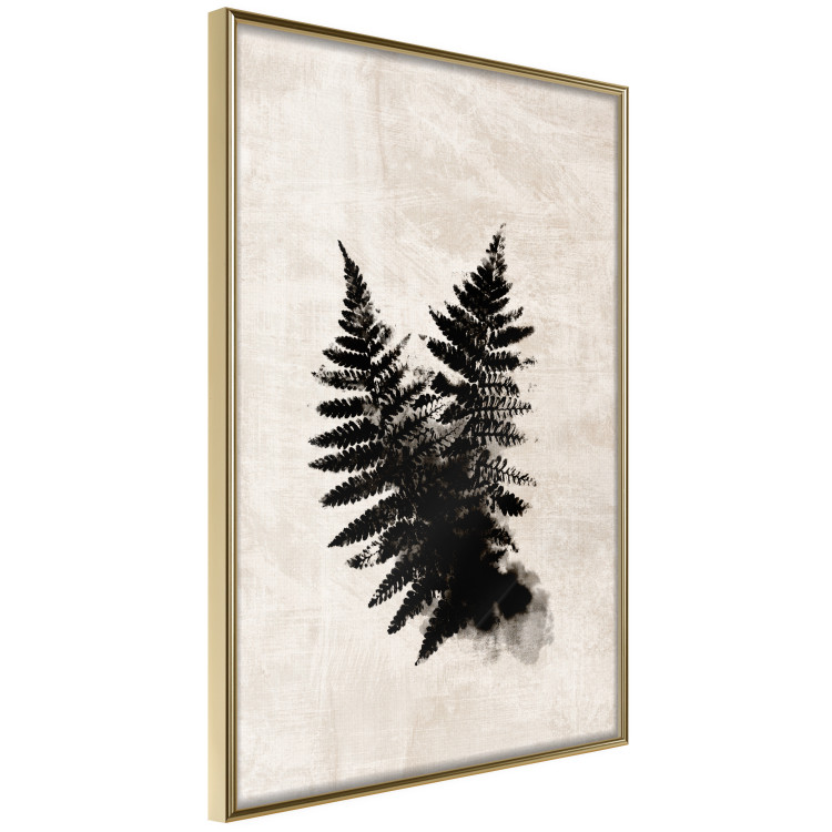 Poster Fern Trace - dark plant composition on a beige textured background 134512 additionalImage 12