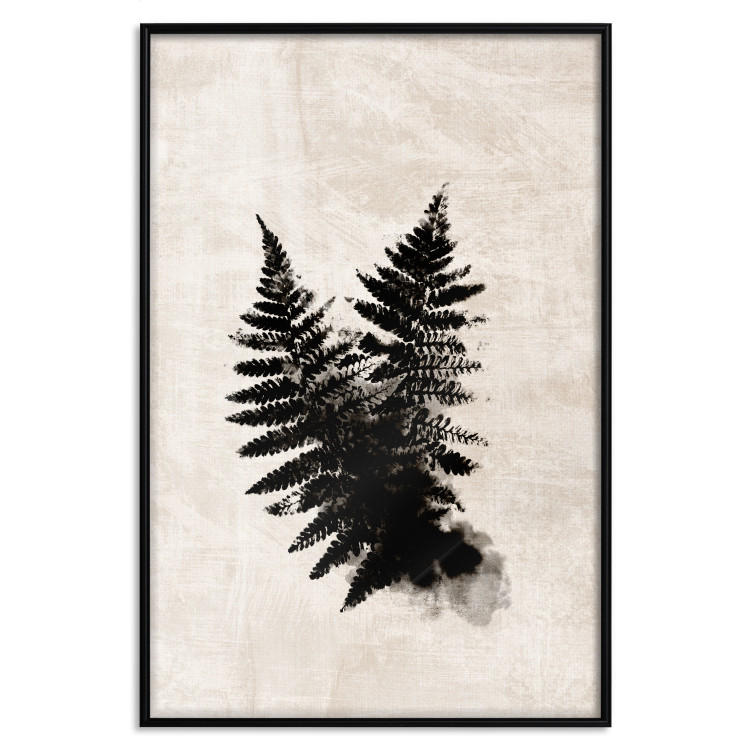 Poster Fern Trace - dark plant composition on a beige textured background 134512 additionalImage 26