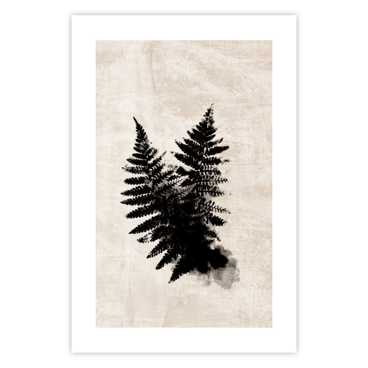 Poster Fern Trace - dark plant composition on a beige textured background 134512 additionalImage 17