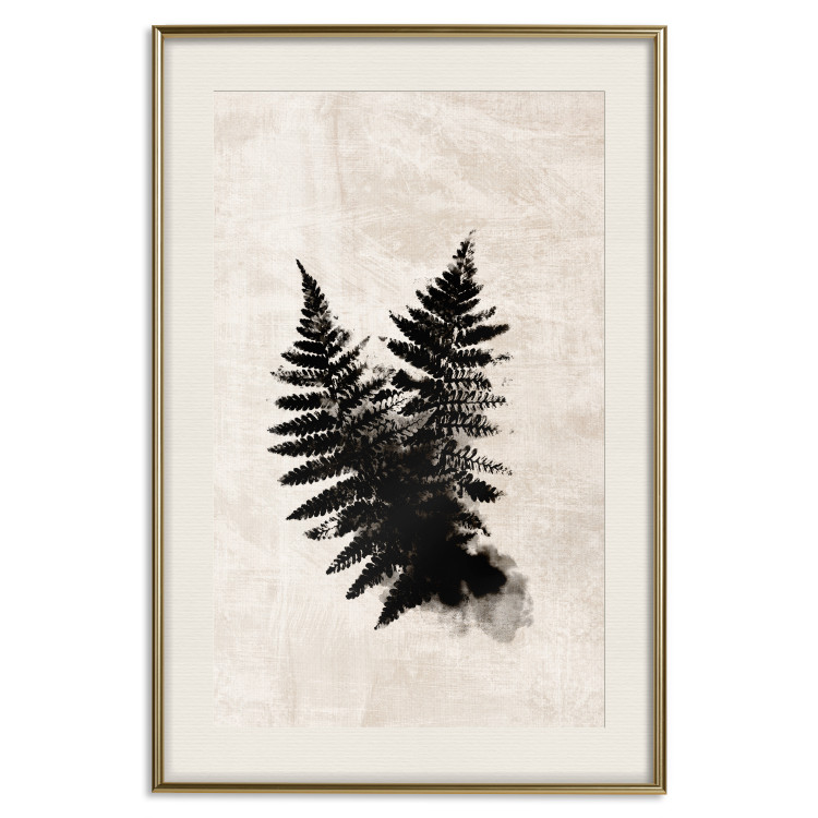 Poster Fern Trace - dark plant composition on a beige textured background 134512 additionalImage 21