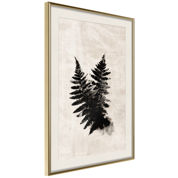 Poster Fern Trace - dark plant composition on a beige textured background 134512 additionalImage 3