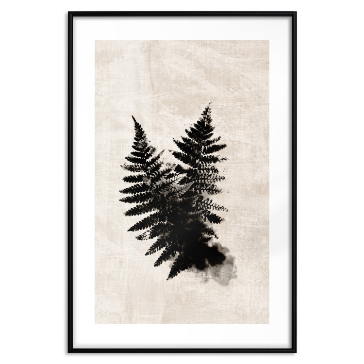 Poster Fern Trace - dark plant composition on a beige textured background 134512 additionalImage 22