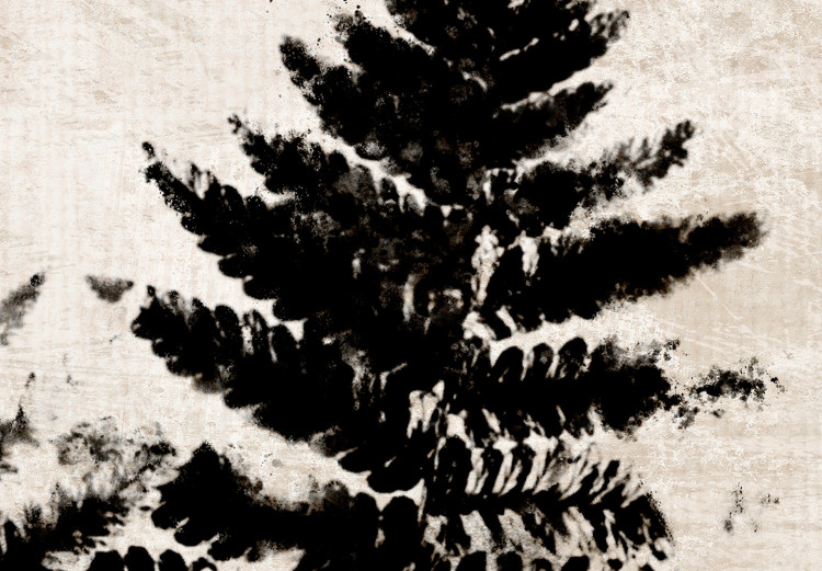 Poster Fern Trace - dark plant composition on a beige textured background 134512 additionalImage 12