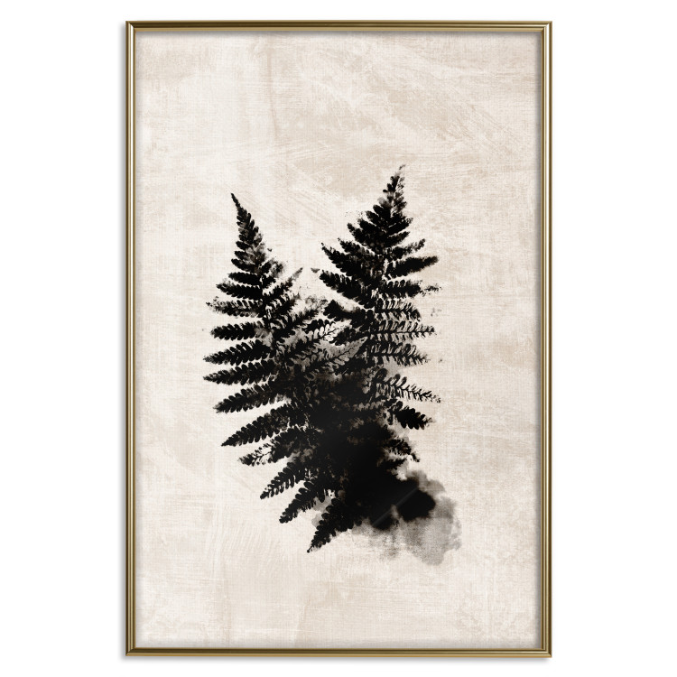 Poster Fern Trace - dark plant composition on a beige textured background 134512 additionalImage 18