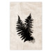 Poster Fern Trace - dark plant composition on a beige textured background 134512