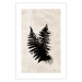 Poster Fern Trace - dark plant composition on a beige textured background 134512 additionalThumb 24