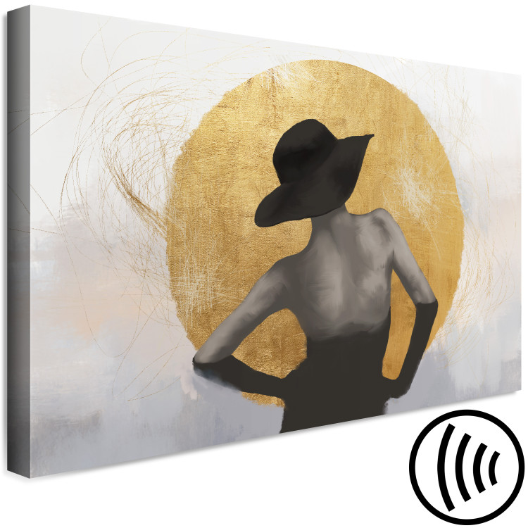Canvas Print Under the Sun (1-piece) Wide - abstract woman with a hat 134912 additionalImage 6