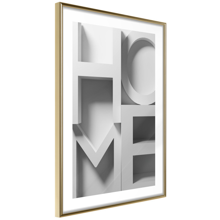 Poster Home in Grays - English texts with 3D effect on a light background 135512 additionalImage 13