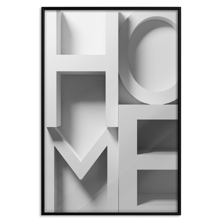 Poster Home in Grays - English texts with 3D effect on a light background 135512 additionalImage 5