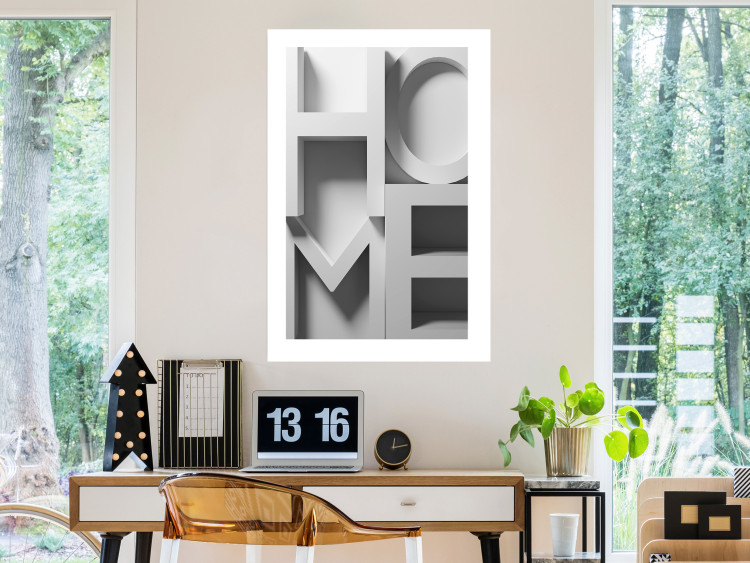 Poster Home in Grays - English texts with 3D effect on a light background 135512 additionalImage 12