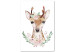 Canvas Print Deer with flowers - a colorful illustration with a pet for children 135712