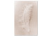 Canvas Print White feather on a beige counter - Scandi Boho style composition 136512
