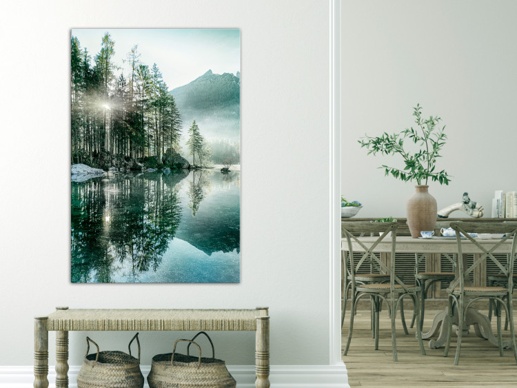 Canvas Morning by the Lake (1-piece) Vertical - mountain landscape scene 137212 additionalImage 3