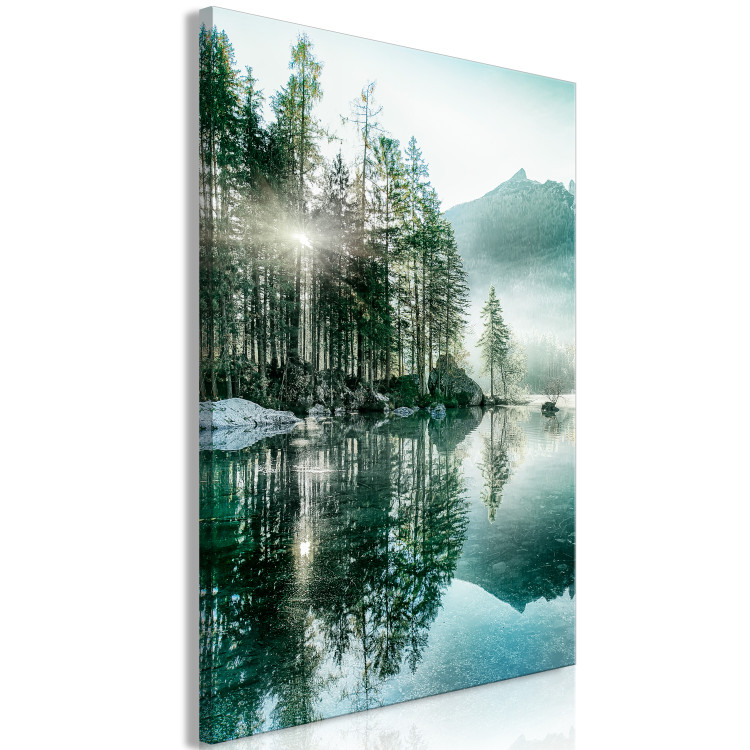 Canvas Morning by the Lake (1-piece) Vertical - mountain landscape scene 137212 additionalImage 2