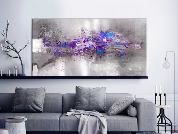 Canvas Art Print Transition (1-piece) Wide - modern abstraction with a touch of purple 138412 additionalImage 3