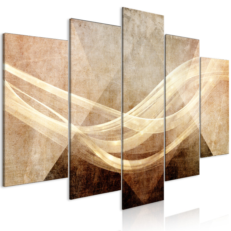 Canvas Desert Wind (5-piece) Wide - abstraction in sunny waves 143512 additionalImage 2