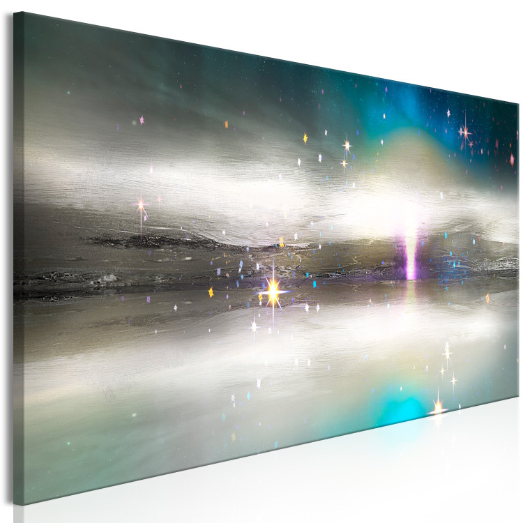Canvas Lake with Turquoise Accent (1-piece) - modern abstraction 143812 additionalImage 2
