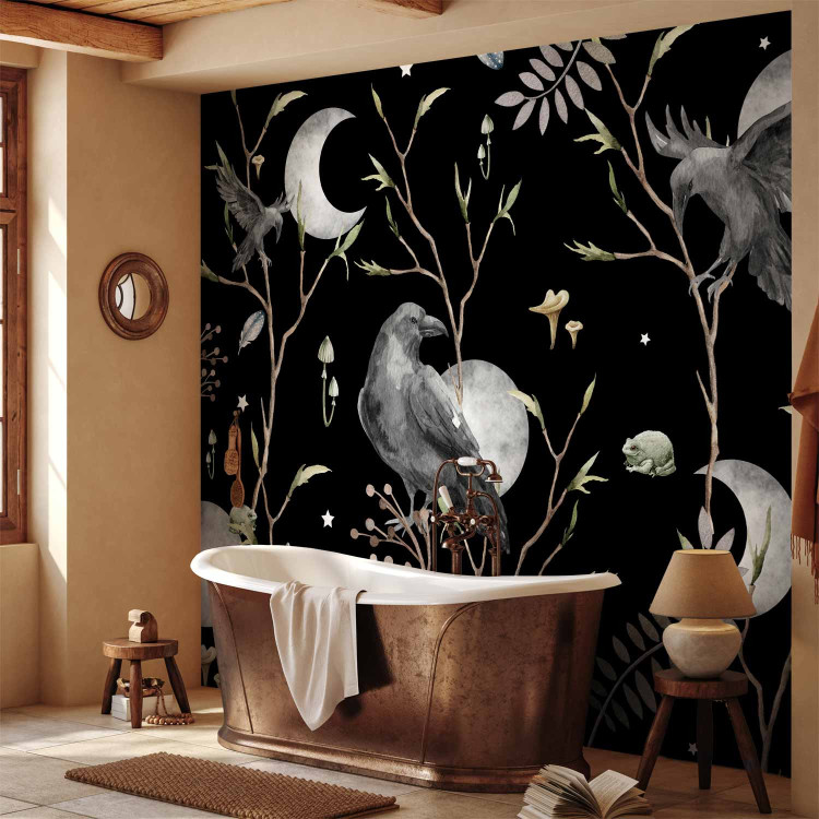 Wall Mural Magic Dream - Enchanted Ravens in the Branches Against the Background of Moons 146012 additionalImage 8