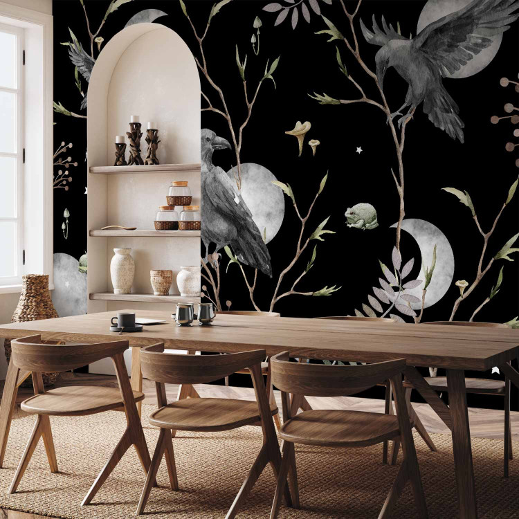 Wall Mural Magic Dream - Enchanted Ravens in the Branches Against the Background of Moons 146012 additionalImage 7