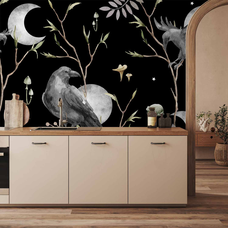 Wall Mural Magic Dream - Enchanted Ravens in the Branches Against the Background of Moons 146012 additionalImage 6
