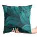 Decorative Velor Pillow Leafy thickets - a graphic floral pattern in shades of sea green 147112 additionalThumb 2