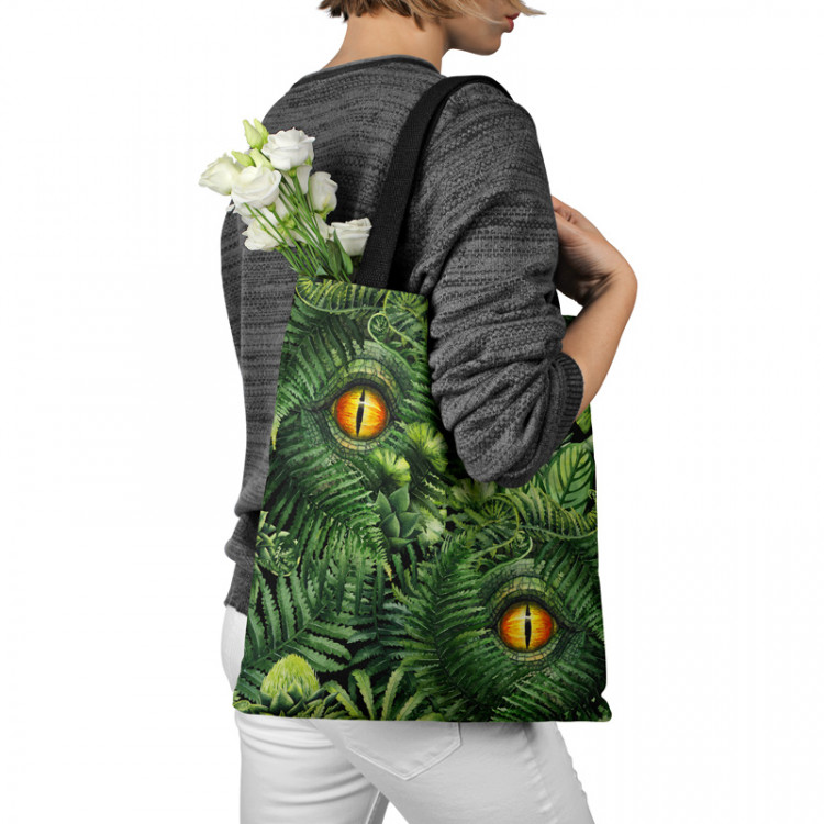 Shopping Bag Wild eye in the midst of greenery - floral motif with fern leaves 147612 additionalImage 3