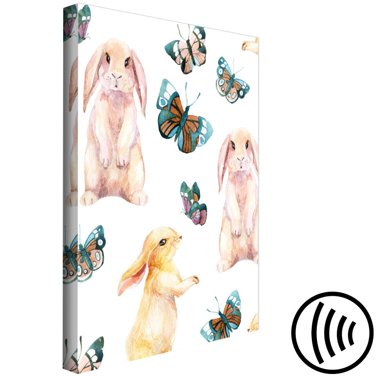Canvas Art Print Bunnies for Children - Funny Drawing Painted With Watercolor 149812 additionalImage 6