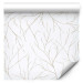 Wallpaper Minimalism - Light, Beige Twigs Intertwined With Each Other on a White Background 149912 additionalThumb 1