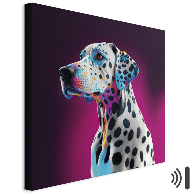 Canvas Print AI Dalmatian Dog - Spotted Animal in a Pink Room - Square 150212 additionalImage 8