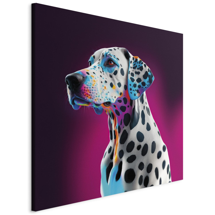 Canvas Print AI Dalmatian Dog - Spotted Animal in a Pink Room - Square 150212 additionalImage 2