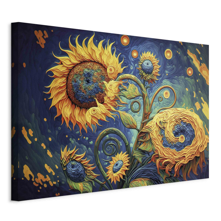 Large canvas print Sunflowers Against the Night Sky - Composition Generated by AI [Large Format] 151112 additionalImage 2