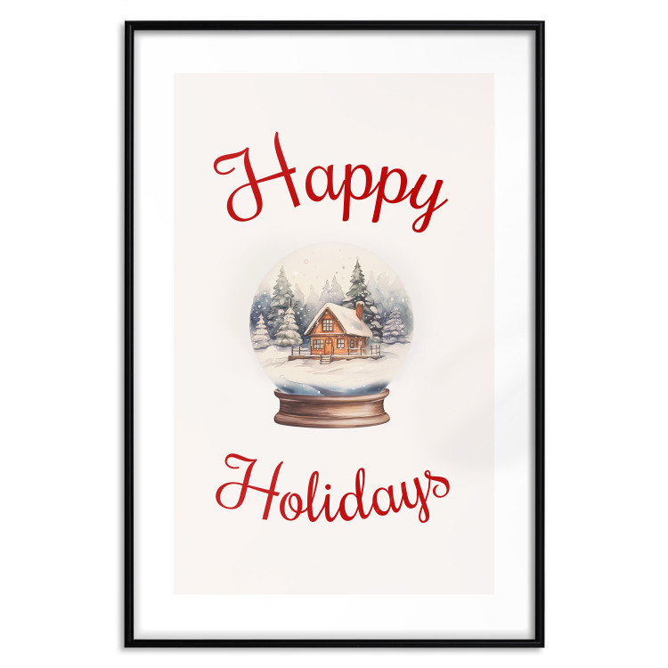 Poster Christmas Land - Watercolor Snow Globe With House and Christmas Trees 151712 additionalImage 18
